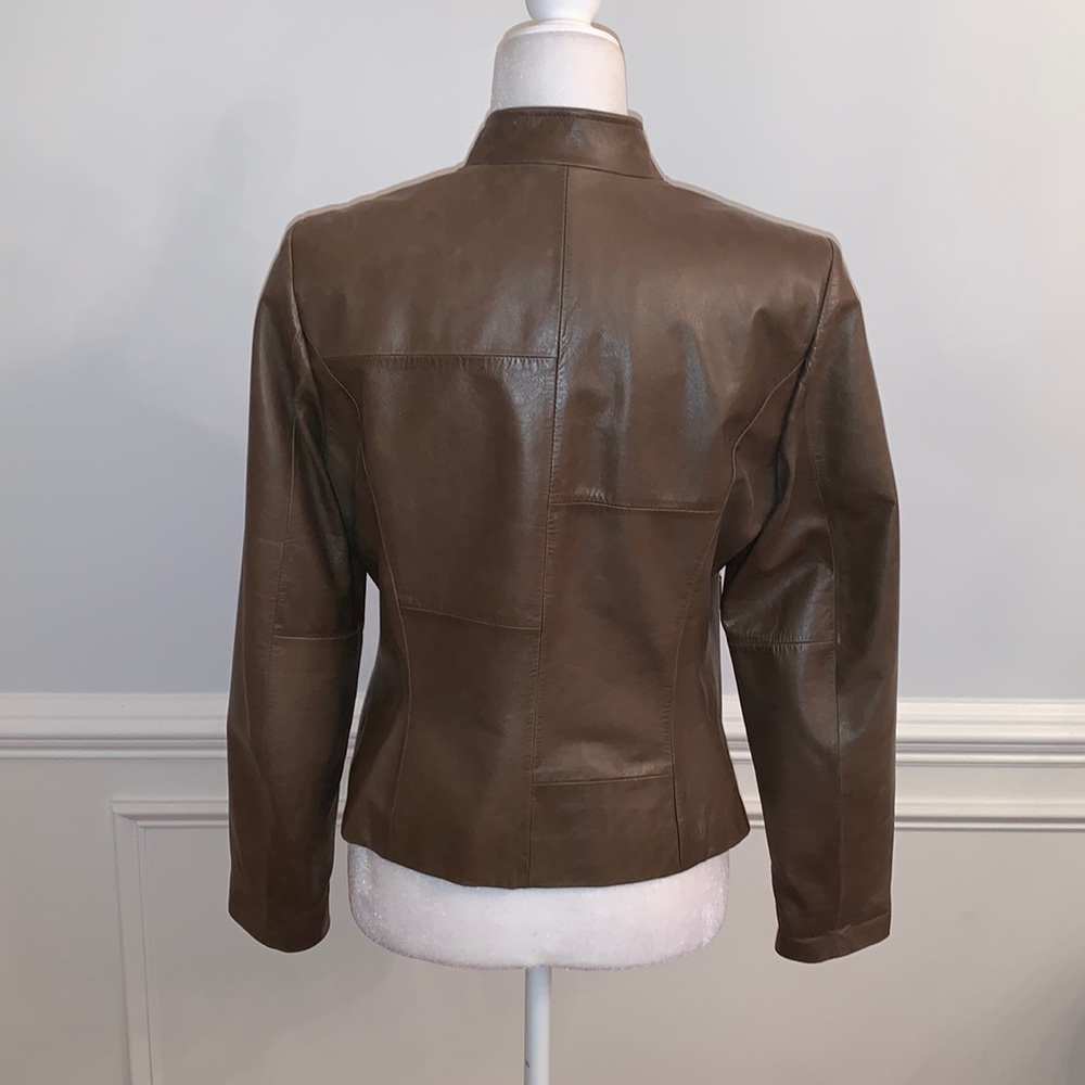 Women’s Classiques Olive Green Leather Jacket - Picture 2 of 5